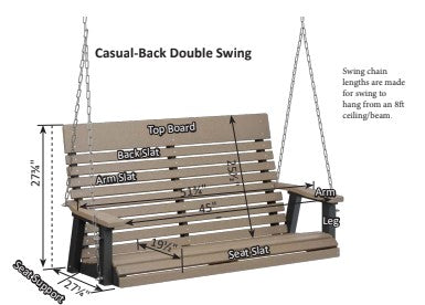Berlin Gardens Casual-Back Double Swing (Zinc Chains)