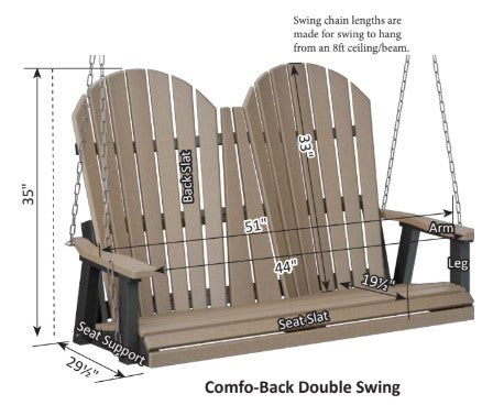 Berlin Gardens Comfo-Back Double Swing (Stainless Chains)