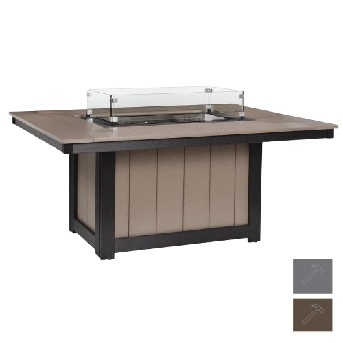 Berlin Gardens Donoma 42" x 54" Rectangular Fire Pit with Hammered Top