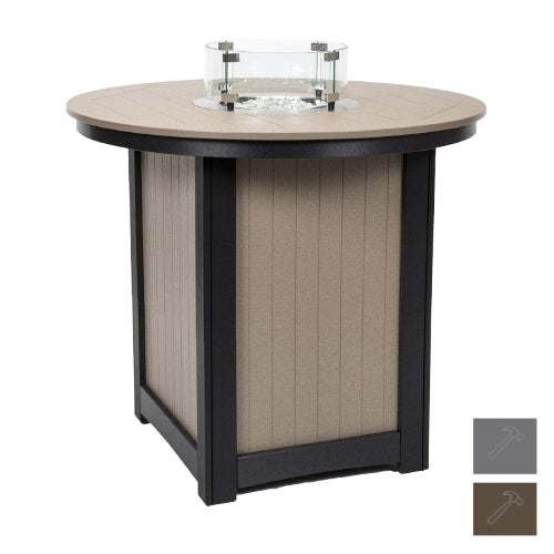 Berlin Gardens Donoma 44" Round Fire Table Counter with Hammered Top