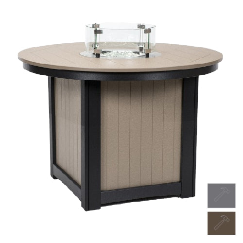 Berlin Gardens Donoma 44" Round Fire Table Dining with Hammered Top