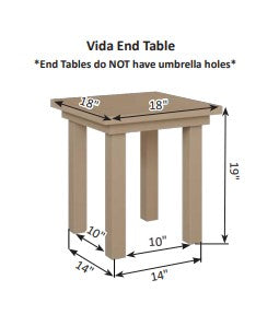 Berlin Gardens Vida Aluminum Dining End Table