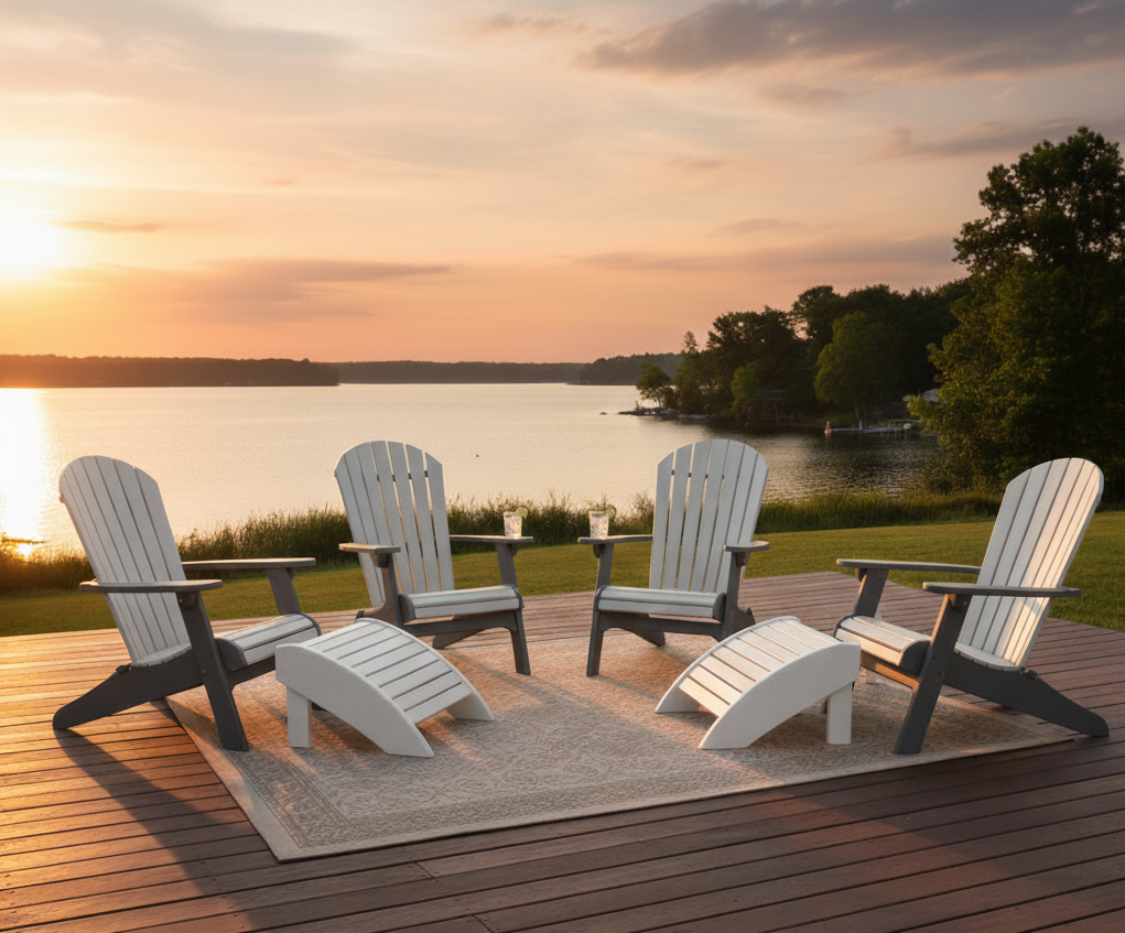 FREE 2 Ottomans  With Purchase Of Artifex 4 Piece Adirondack Chair Set