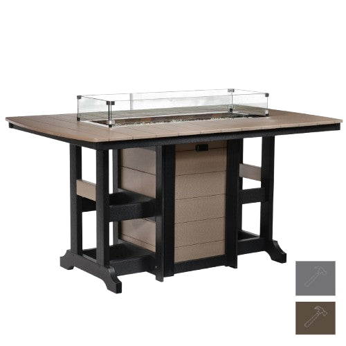Berlin Gardens Garden Classic 44" x 72" Rectangular Fire Counter Table with Hammered Top