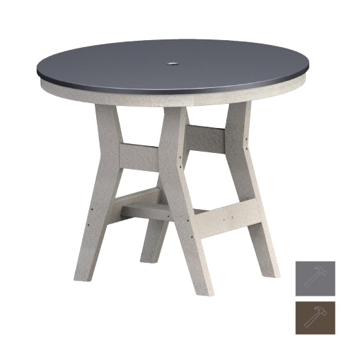 Berlin Gardens Harbor Bar Tables 38" Round Bar Table with Hammered Top