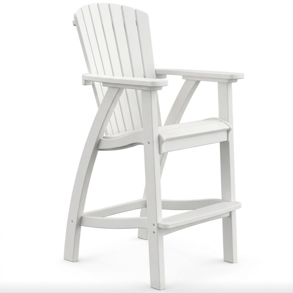PolyCasual Regal Bar Chair, White - Quick Ship