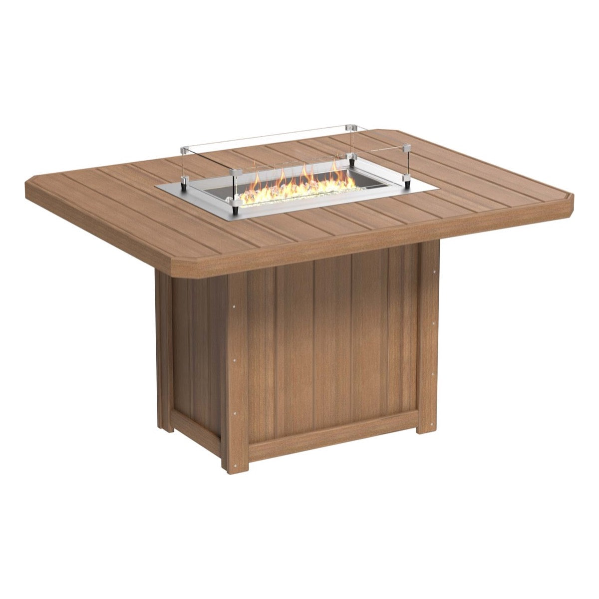 LuxCraft Lumin Fire Table 62" Rectangular - Counter Height