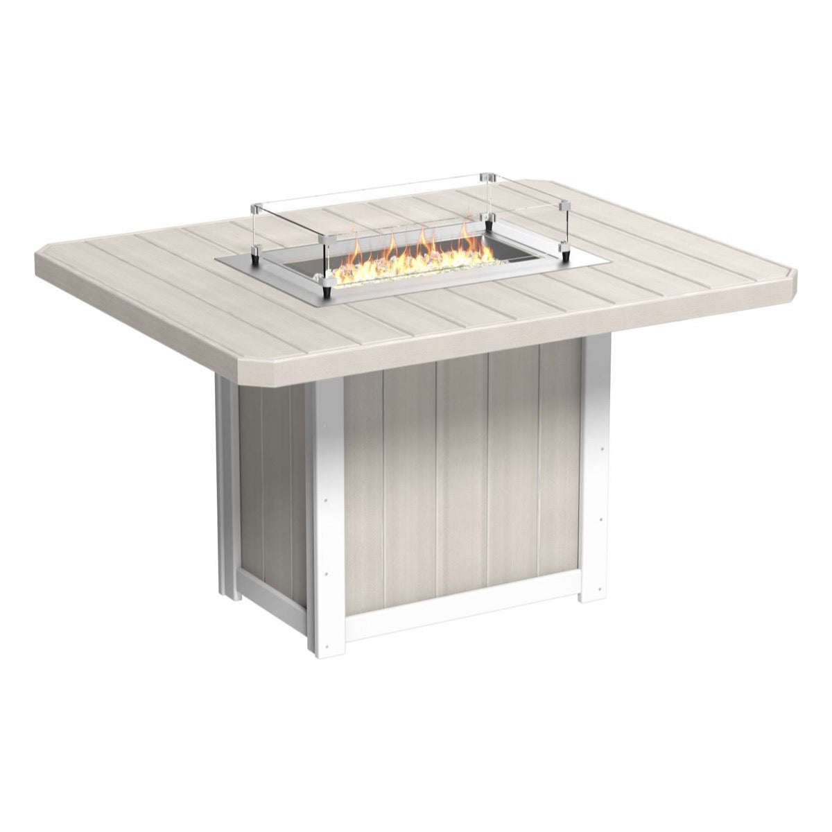 LuxCraft Lumin Fire Table 62" Rectangular - Counter Height