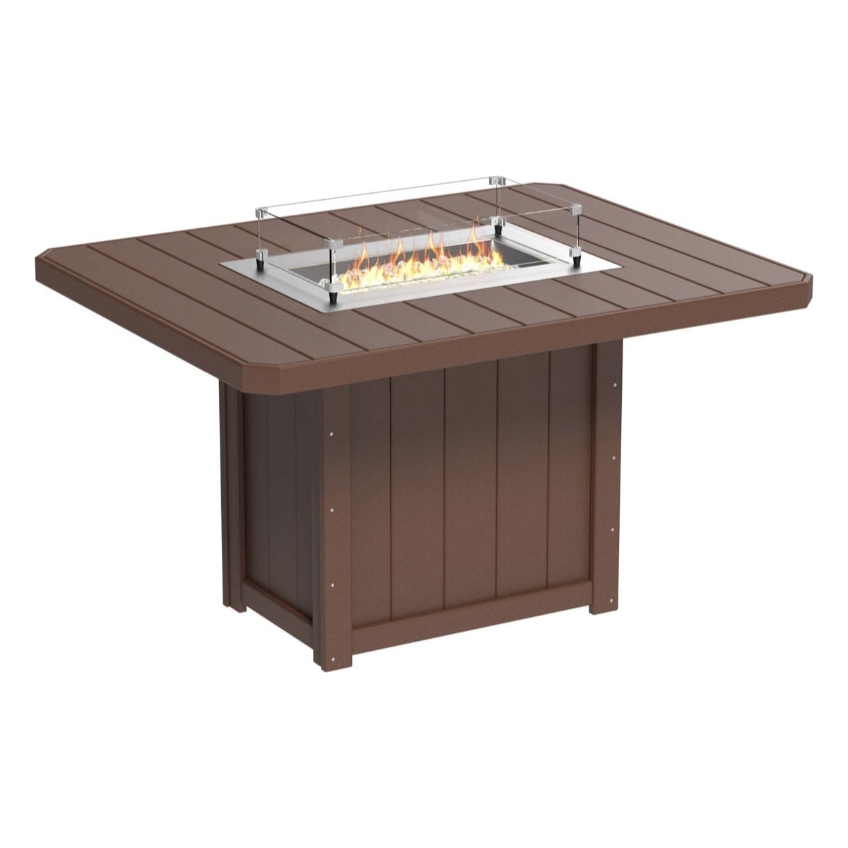 LuxCraft Lumin Fire Table 62" Rectangular - Counter Height
