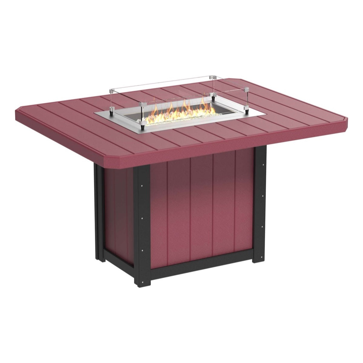 LuxCraft Lumin Fire Table 62" Rectangular - Counter Height
