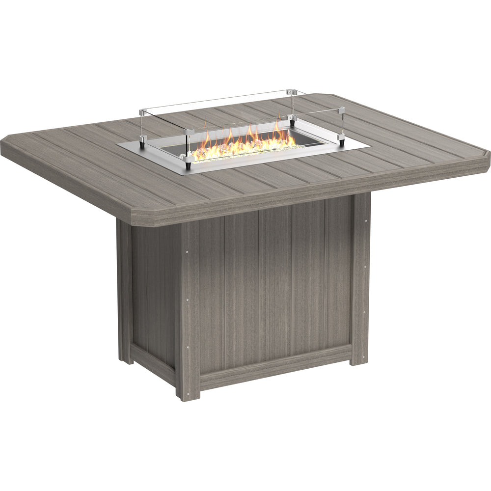 LuxCraft Lumin Fire Table 62" Rectangular - Counter Height