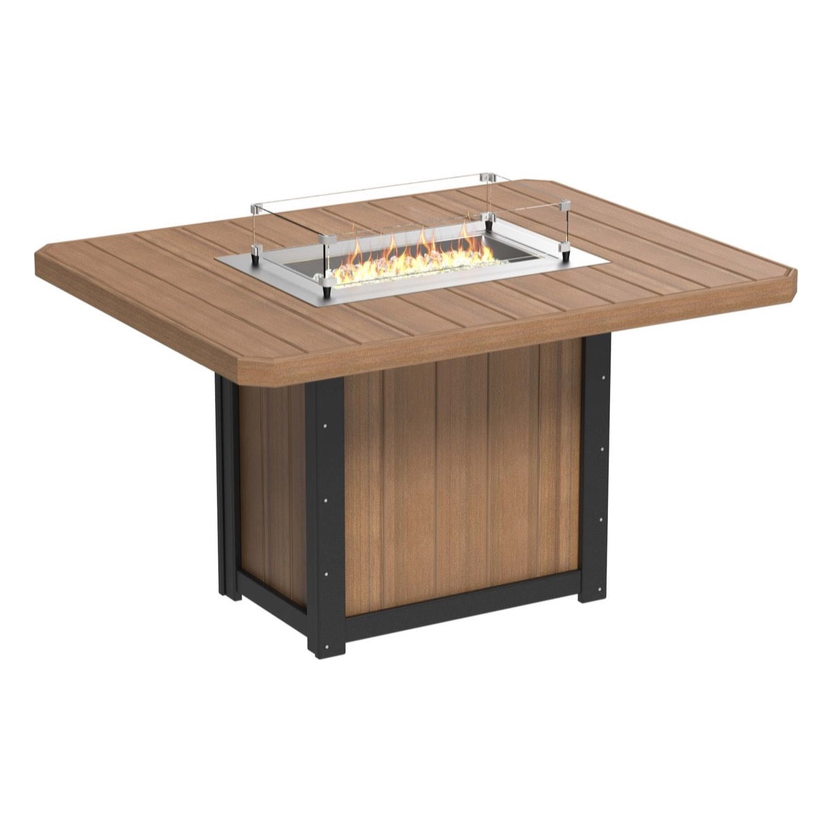 LuxCraft Lumin Fire Table 62" Rectangular - Dining Height