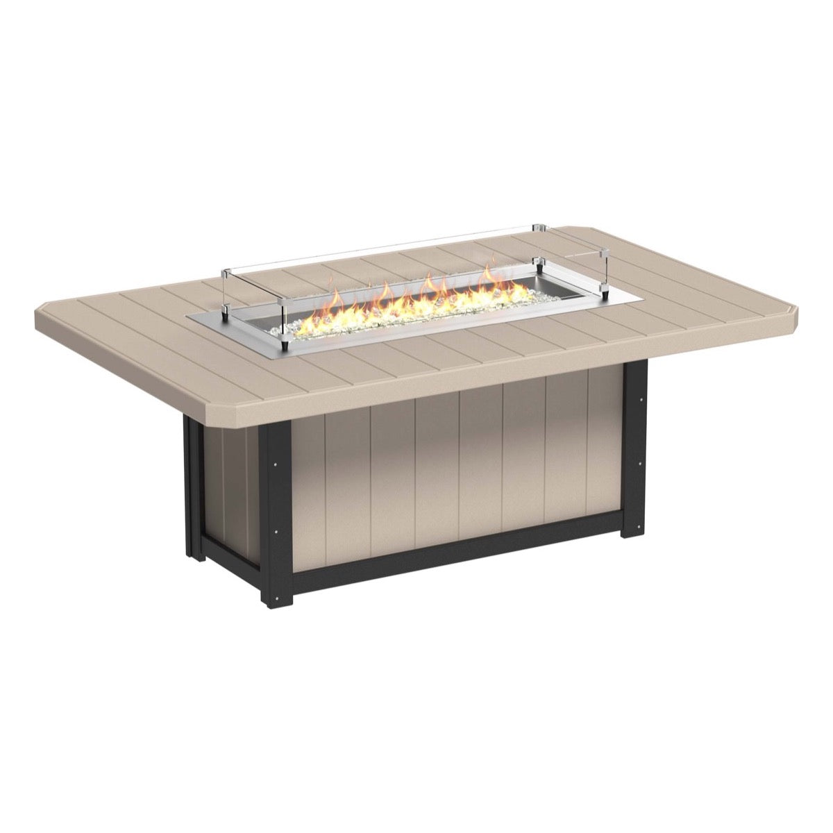 LuxCraft Lumin Fire Table 79" Rectangular - Bar Height