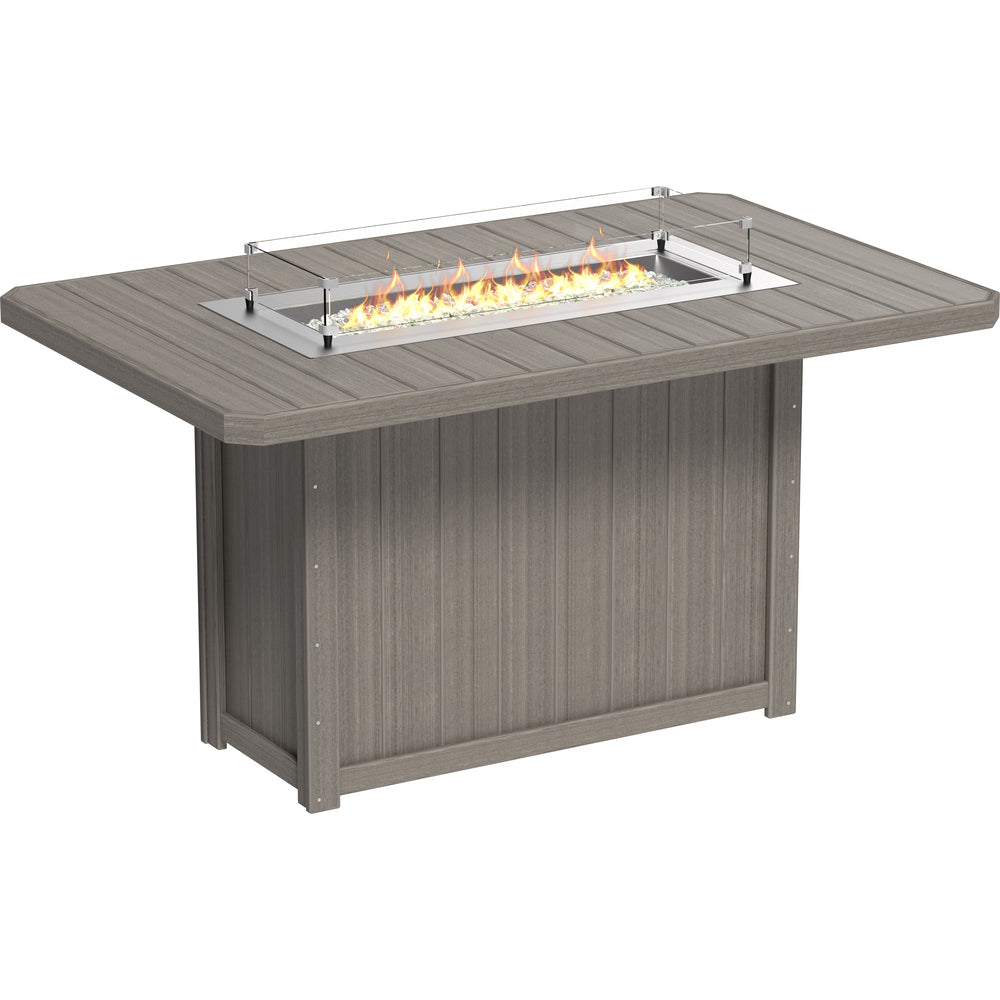 LuxCraft Lumin Fire Table 79" Rectangular - Counter Height