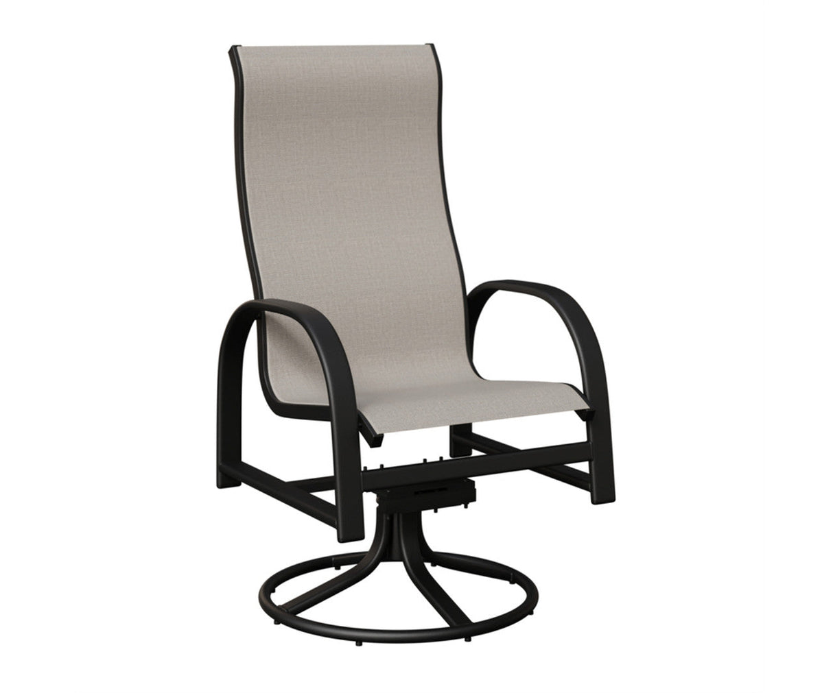 Berlin Gardens Murphy High Back Padded Sling Swivel Rocker Dining Chair