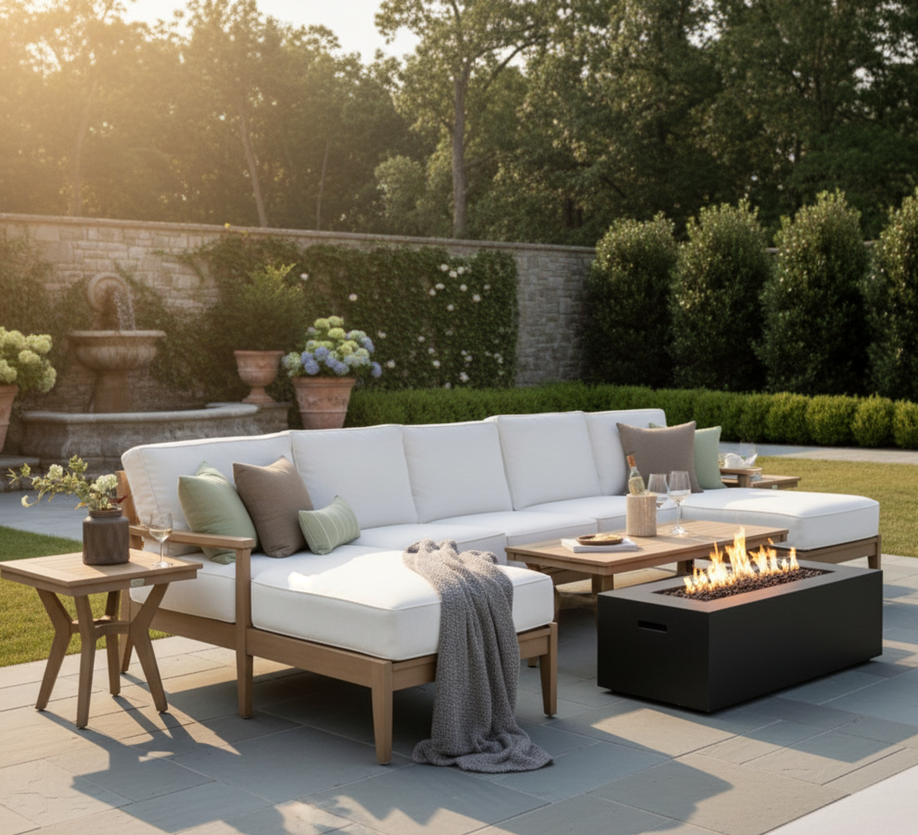 FREE Blaze Firepit With Purchase Of Berlin Gardens 11 Piece Mayhew Deep Seating Collection