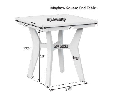 Berlin Gardens Mayhew Square End Table - MHSET2020 2