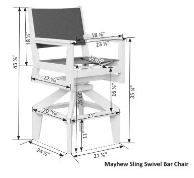 Berlin Gardens Mayhew Sling Swivel Bar Chair