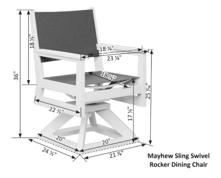 Berlin Gardens Mayhew Sling Swivel Rocker Dining