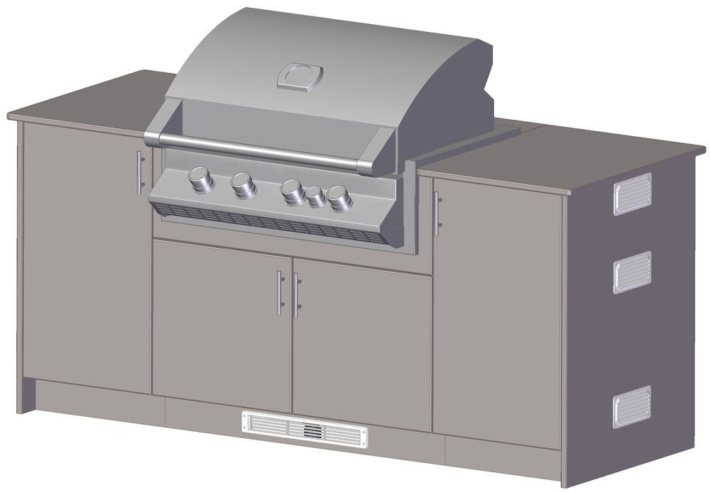 Berlin Gardens Agora 79" Outdoor Kitchen for Napoleon Grill