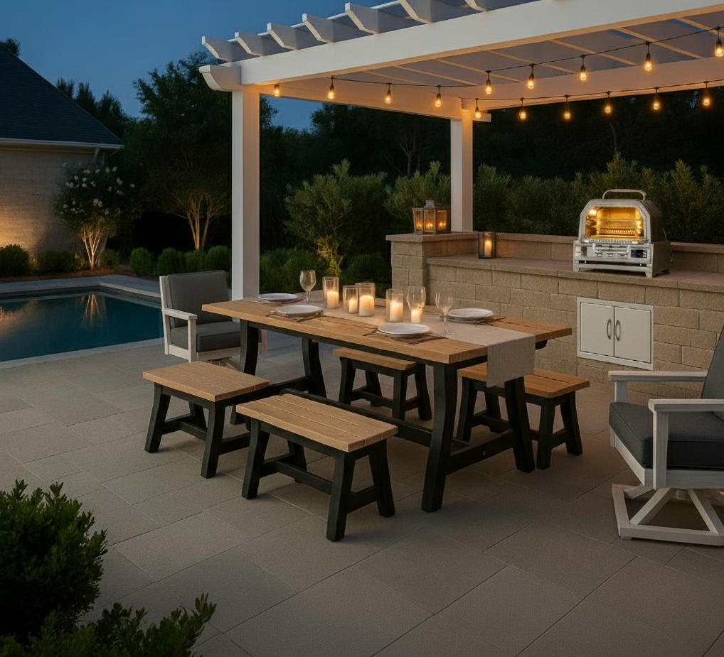 FREE Blaze Pizza Oven With Purchase Of Berlin Gardens 7 Piece Dining Set