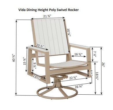Berlin Gardens Vida Poly Swivel Rocker Dining Chair