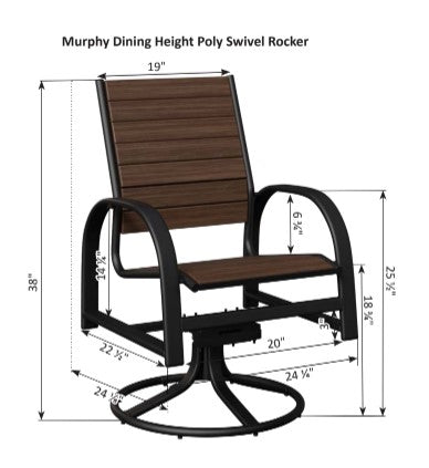 Berlin Gardens Murphy Poly Swivel Rocker Dining Chair