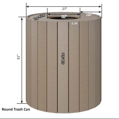 Berlin Gardens Round Trash Can - 32 Gal