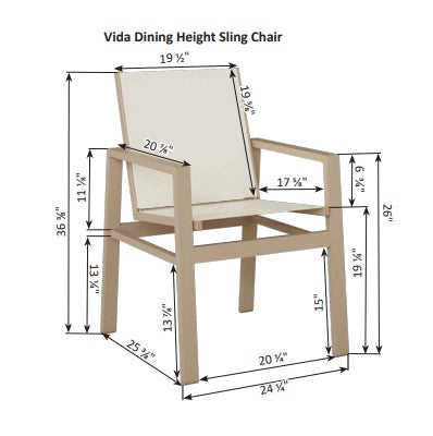 Berlin Gardens Vida Padded Sling Dining Chair