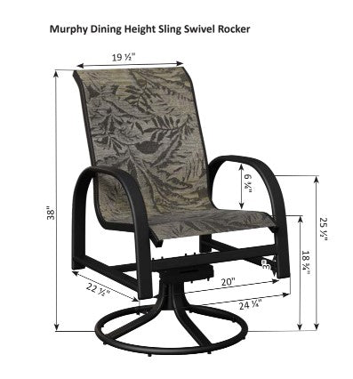 Berlin Gardens Murphy Regular Sling Swivel Rocker Dining Chair