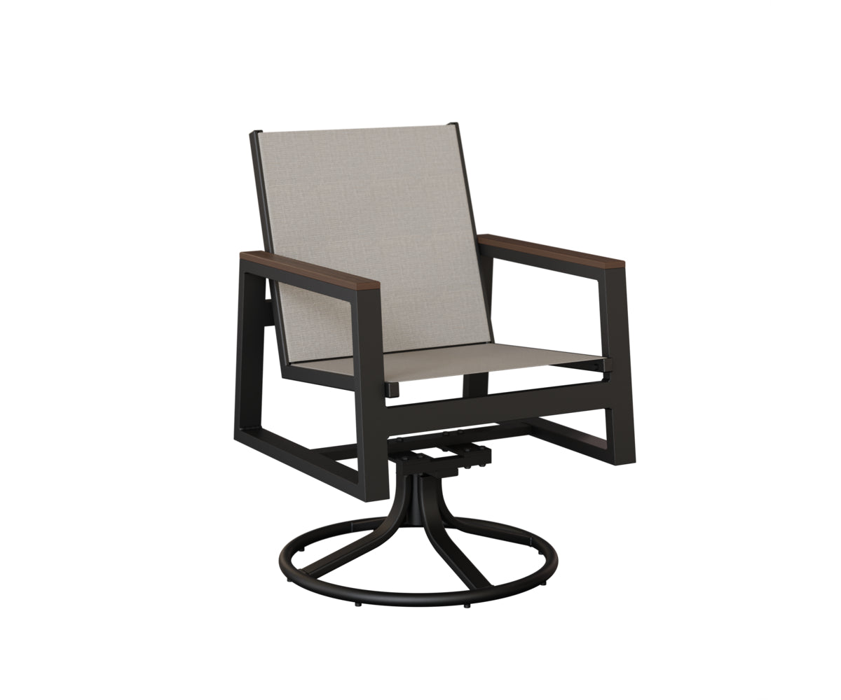 Berlin Gardens Vida Padded Sling Swivel Rocker Dining Chair