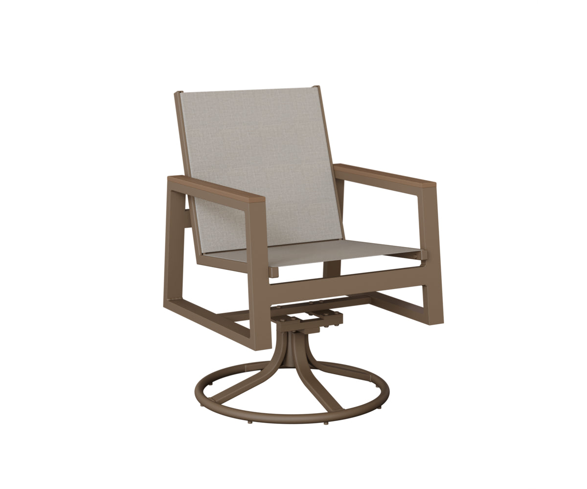 Berlin Gardens Vida Padded Sling Swivel Rocker Dining Chair