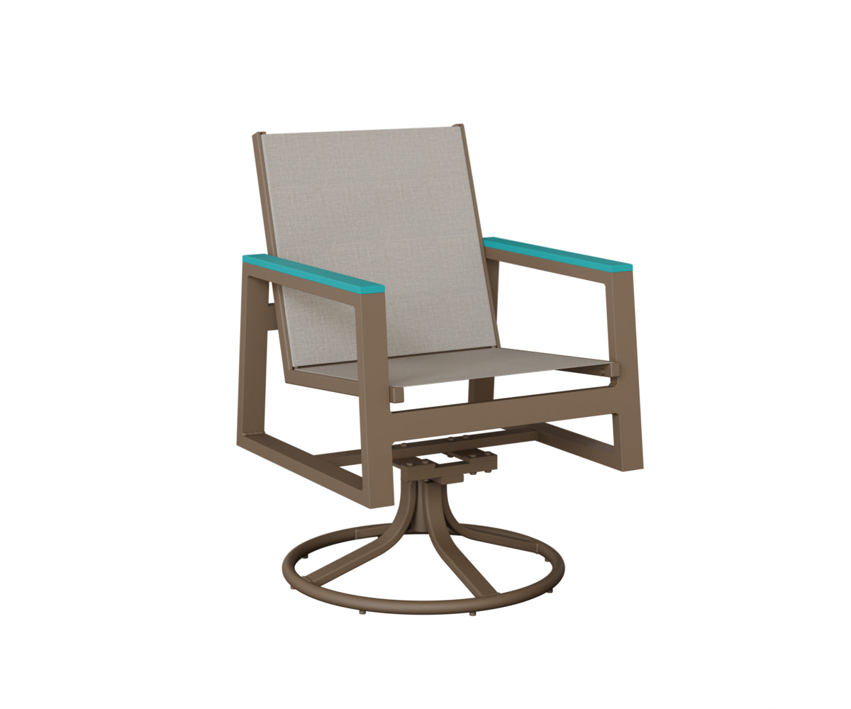 Berlin Gardens Vida Padded Sling Swivel Rocker Dining Chair
