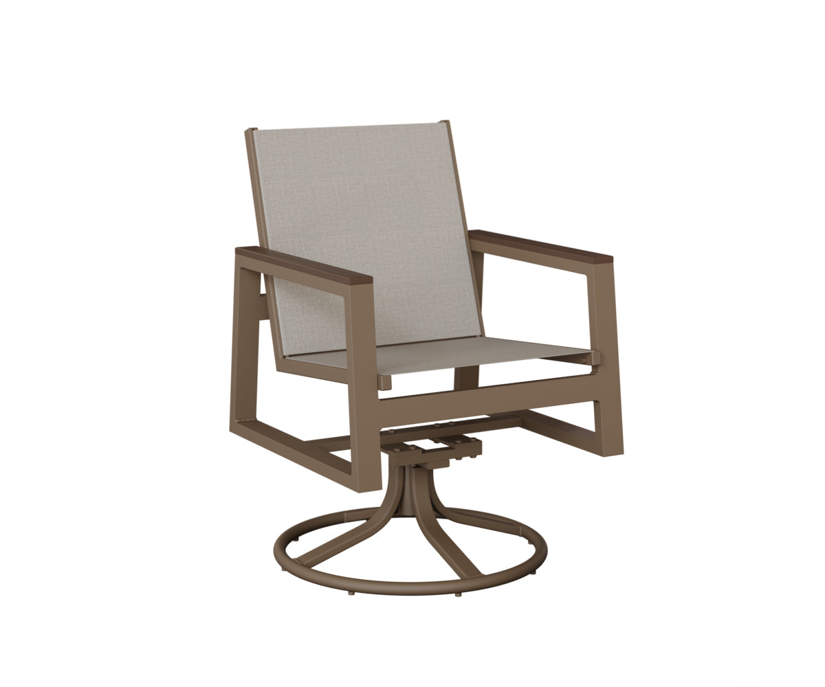 Berlin Gardens Vida Padded Sling Swivel Rocker Dining Chair