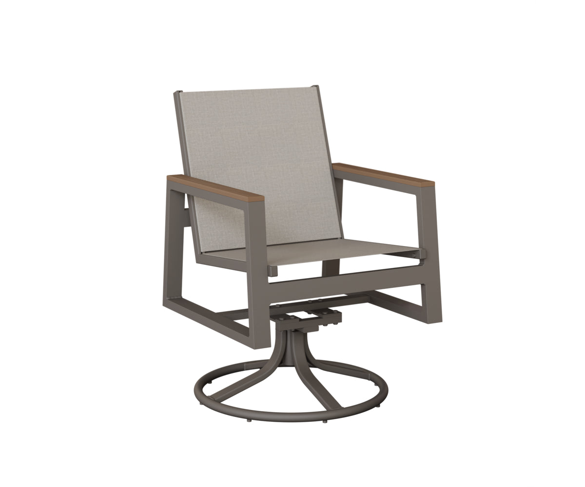 Berlin Gardens Vida Padded Sling Swivel Rocker Dining Chair