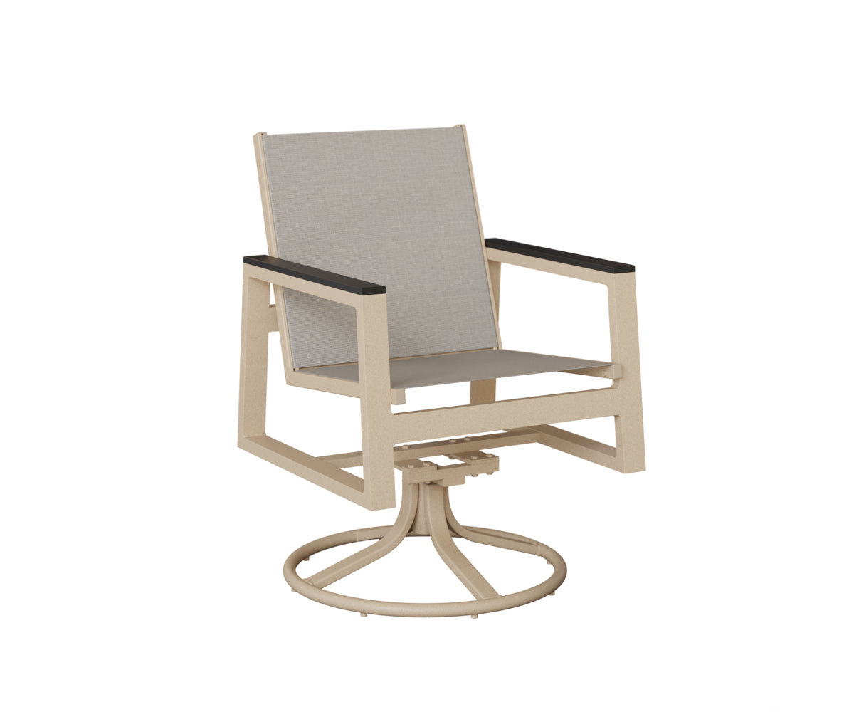 Berlin Gardens Vida Padded Sling Swivel Rocker Dining Chair