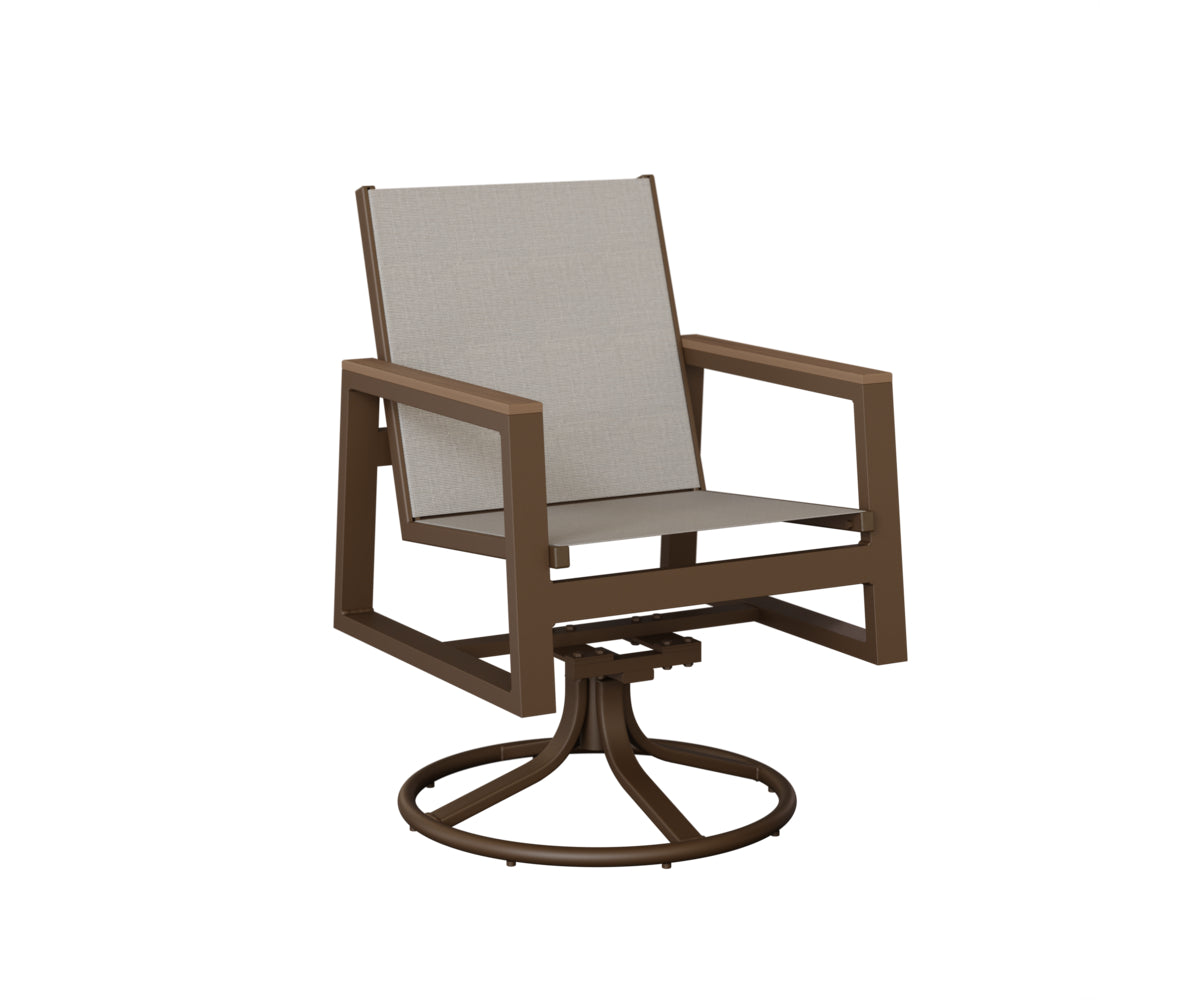 Berlin Gardens Vida Padded Sling Swivel Rocker Dining Chair