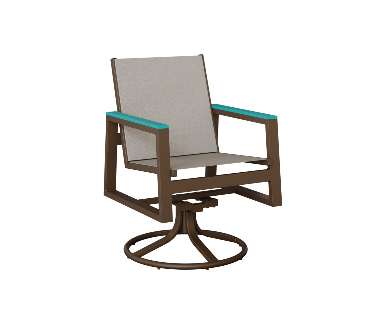Berlin Gardens Vida Padded Sling Swivel Rocker Dining Chair