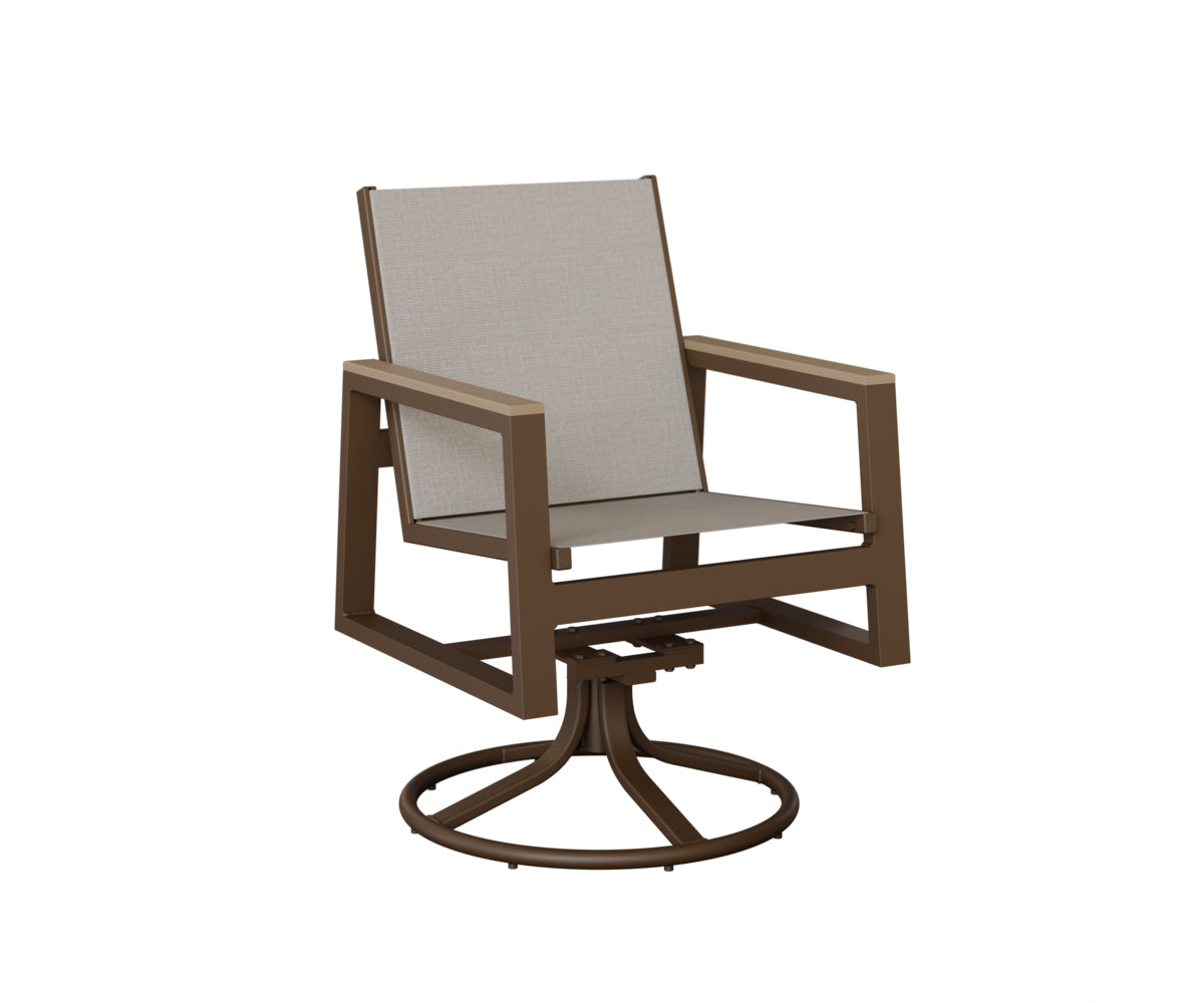 Berlin Gardens Vida Padded Sling Swivel Rocker Dining Chair