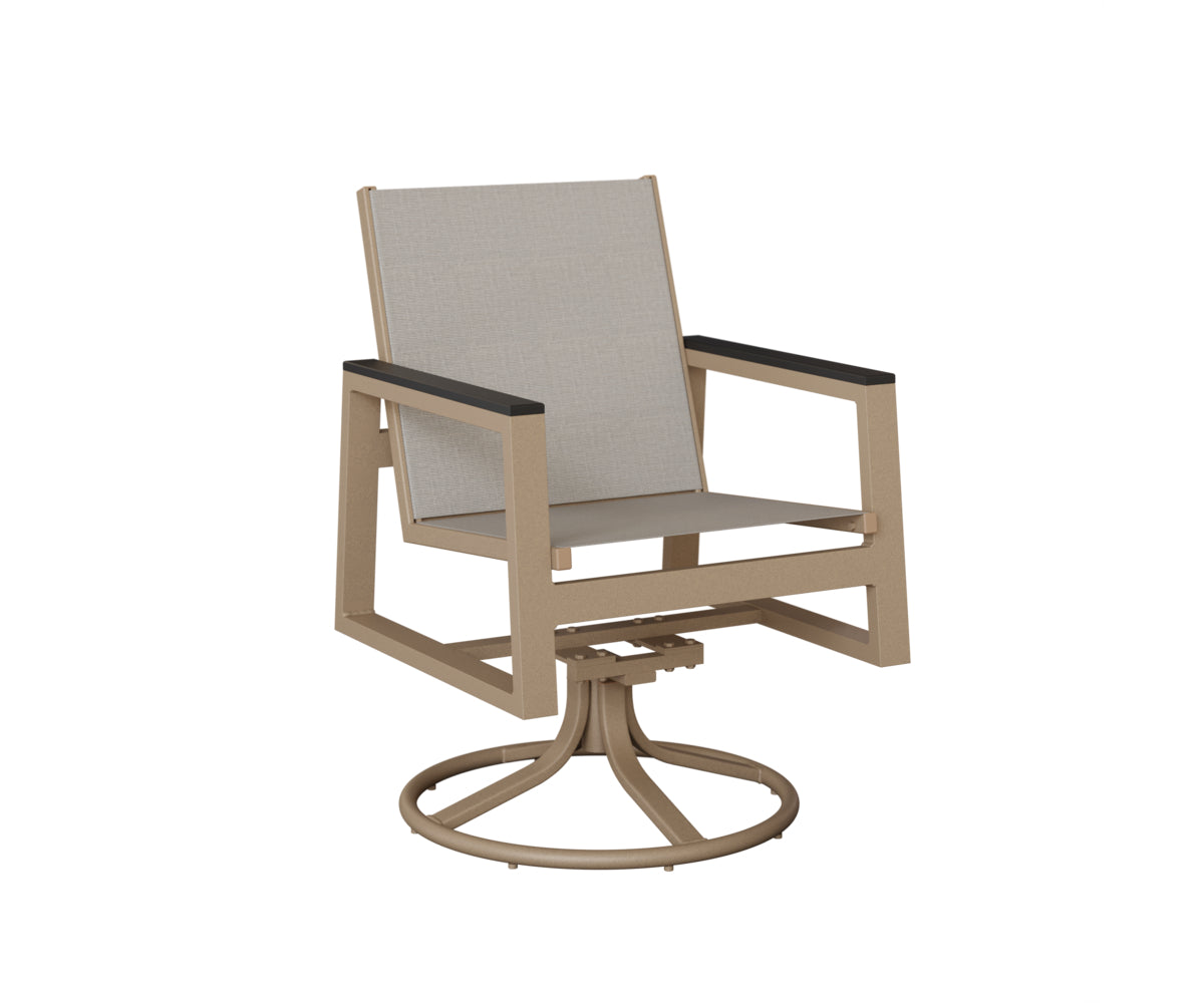 Berlin Gardens Vida Padded Sling Swivel Rocker Dining Chair