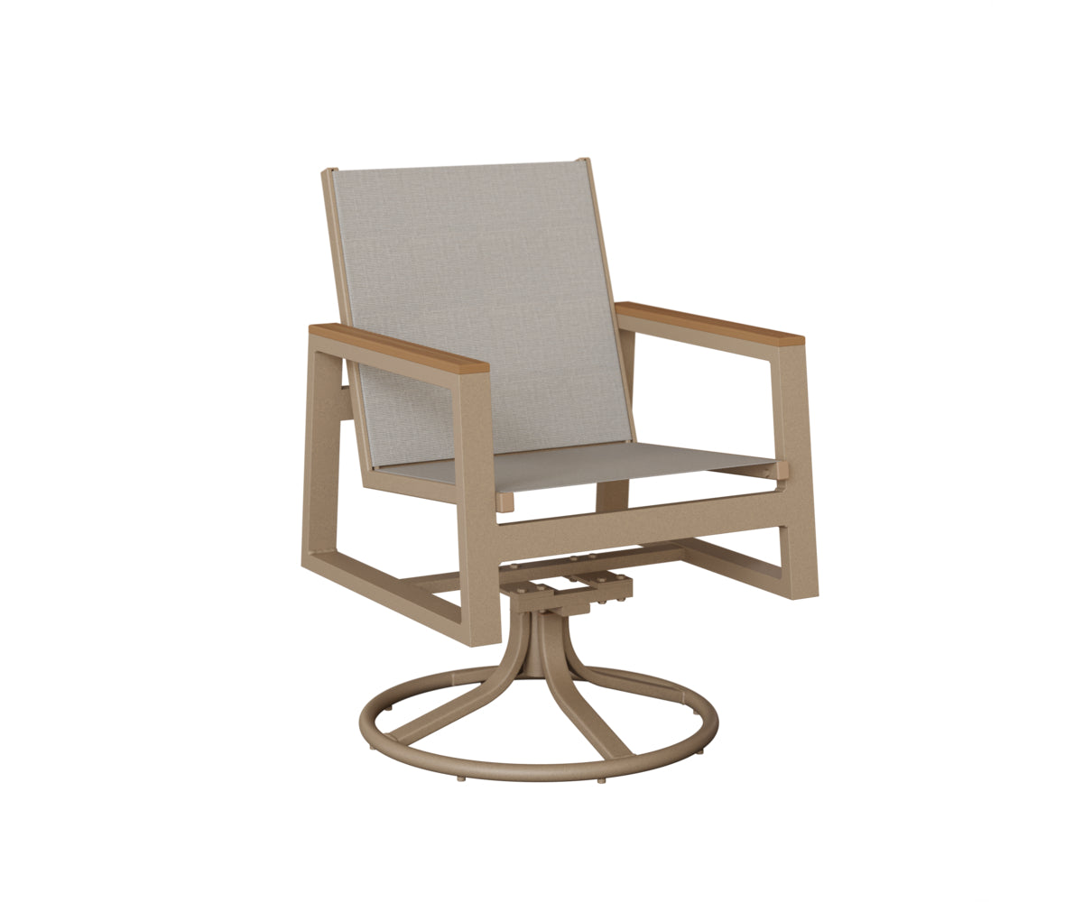 Berlin Gardens Vida Padded Sling Swivel Rocker Dining Chair
