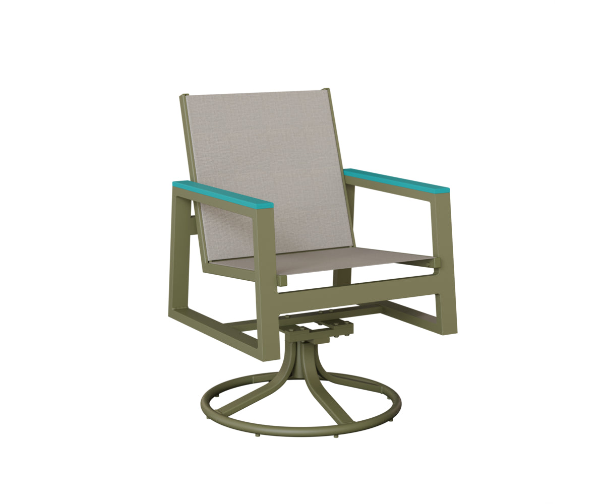Berlin Gardens Vida Padded Sling Swivel Rocker Dining Chair