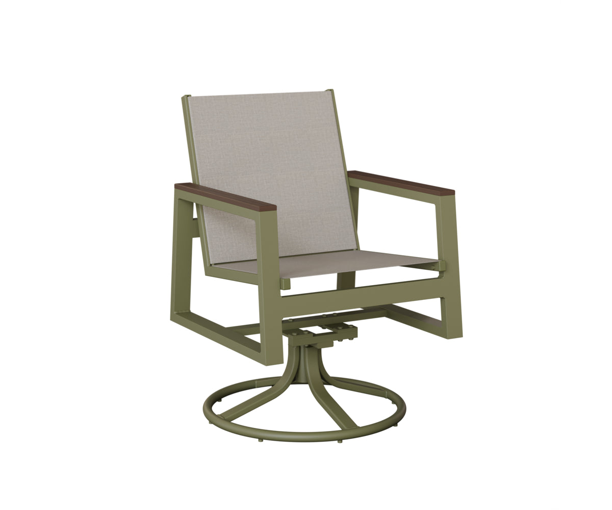 Berlin Gardens Vida Padded Sling Swivel Rocker Dining Chair