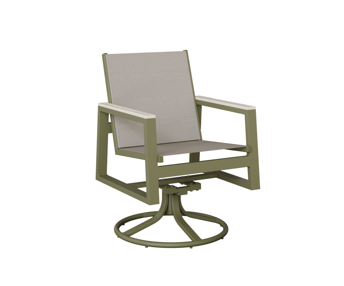 Berlin Gardens Vida Padded Sling Swivel Rocker Dining Chair