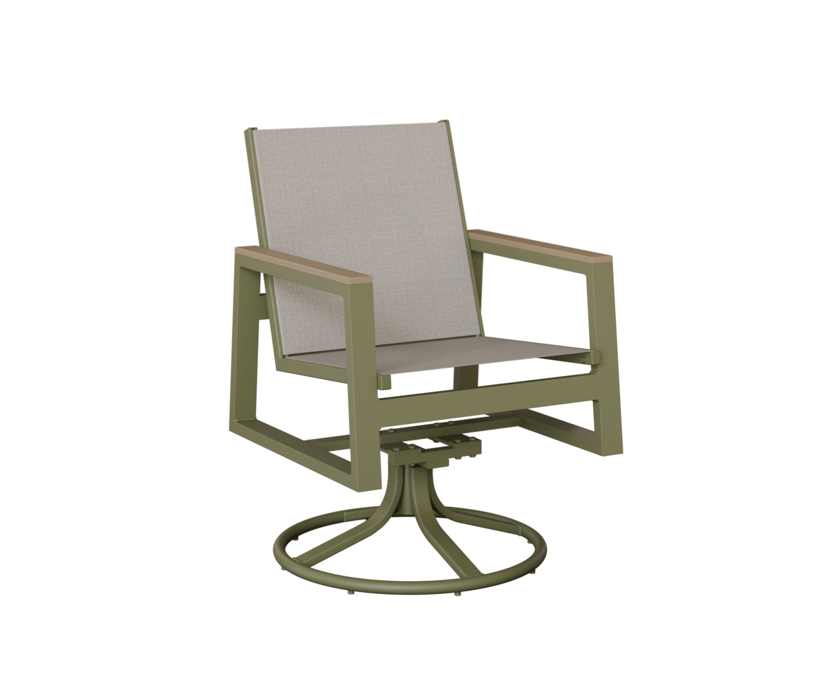Berlin Gardens Vida Padded Sling Swivel Rocker Dining Chair