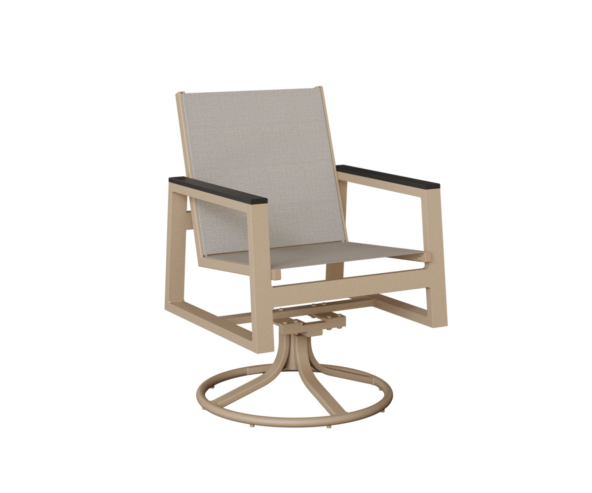 Berlin Gardens Vida Padded Sling Swivel Rocker Dining Chair