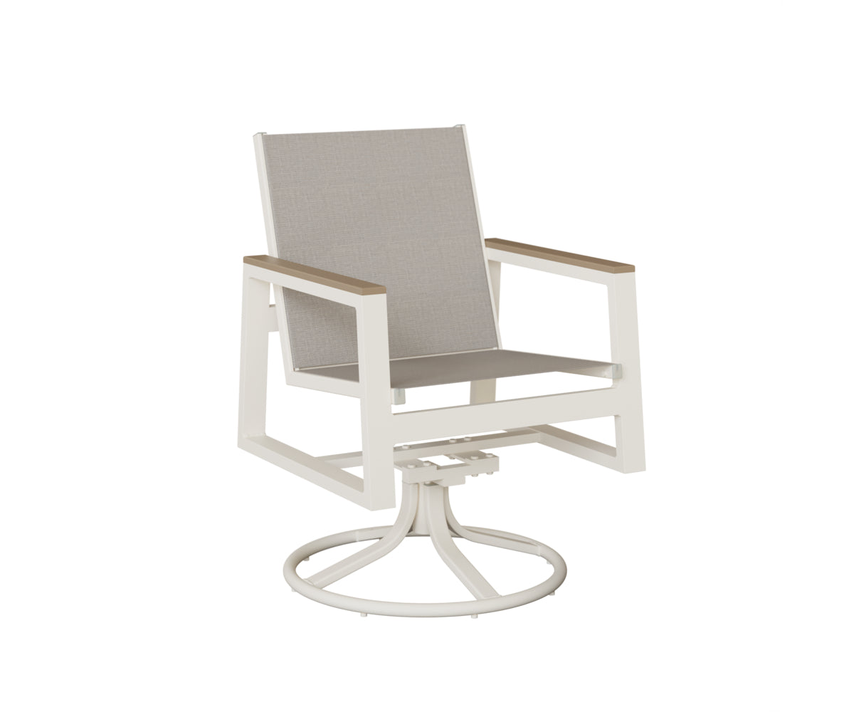 Berlin Gardens Vida Padded Sling Swivel Rocker Dining Chair