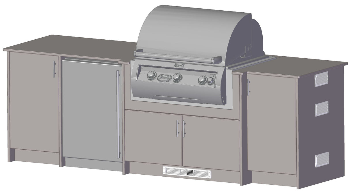 Berlin Gardens Agora 108" Outdoor Kitchen with Fire Magic Grill
