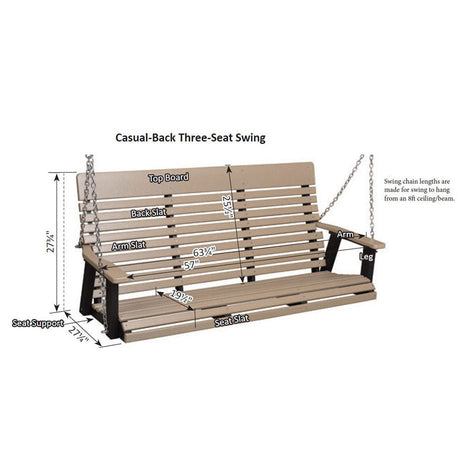 Berlin Gardens Casual-Back Three Seat Swing - PLTS6000SS 2