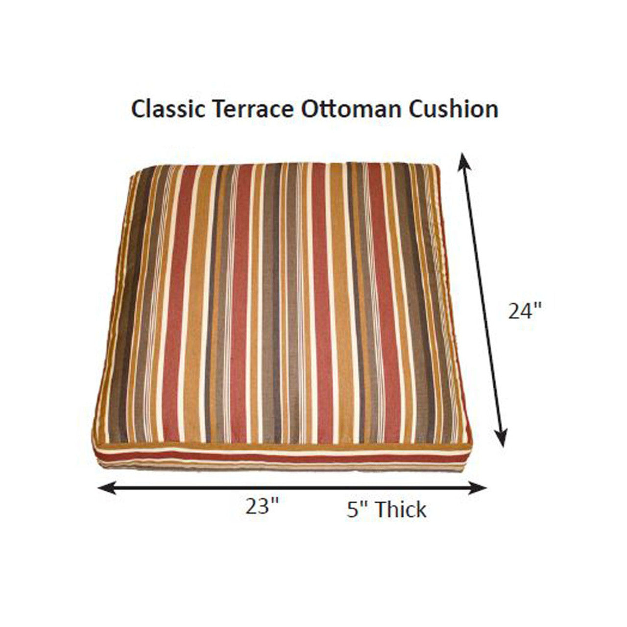 Berlin Gardens Classic Terrace Ottoman Cushion - CTOC2324 2